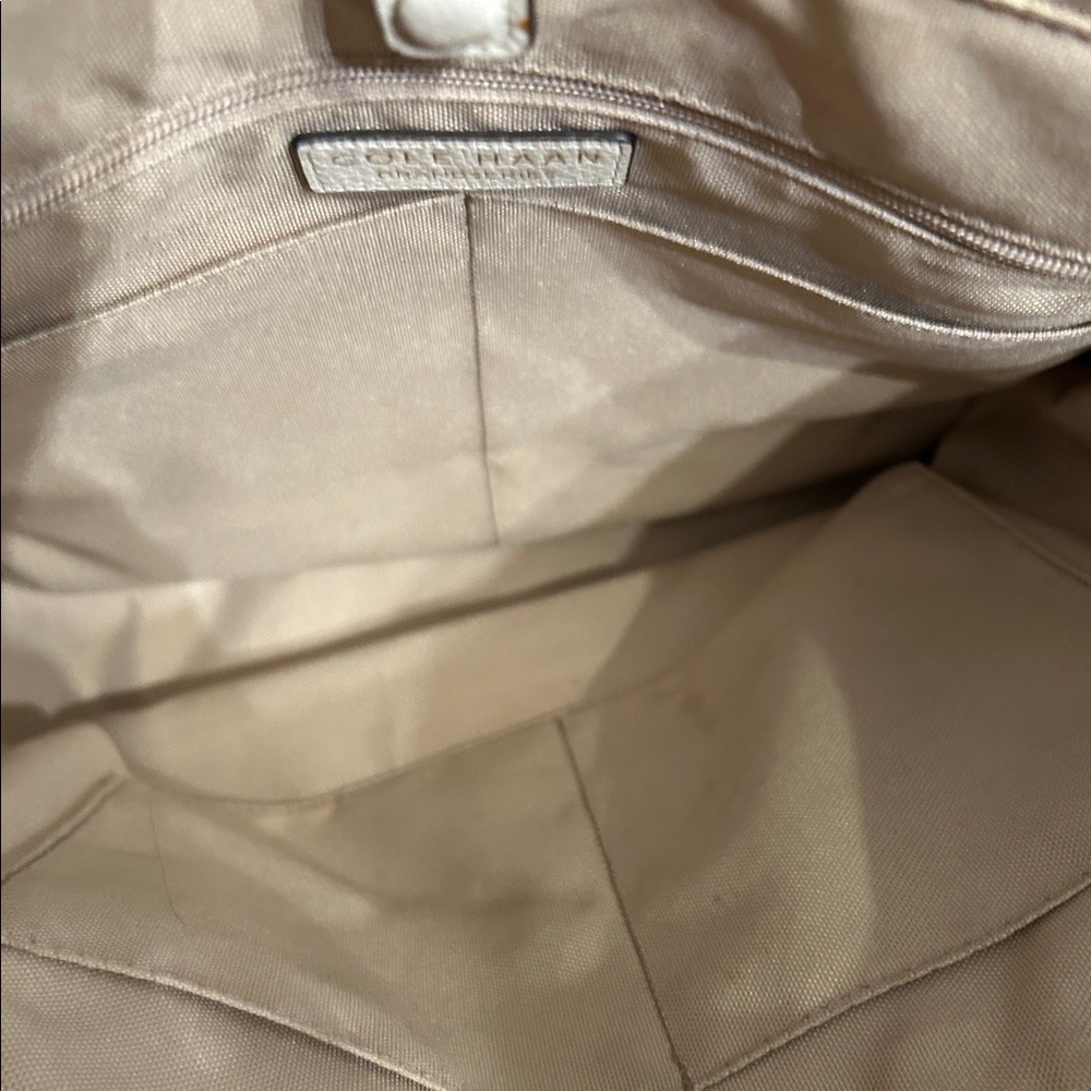 Cole Haan Grand Ambition Convertible Leather Backpack in Tan Beige & White - Picture 7 of 10